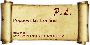 Poppovits Loránd névjegykártya